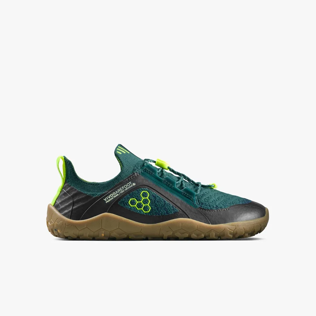 Кроссовки Vivobarefoot Primus Trail Knit FG — для подростков, зелёный с лимонным