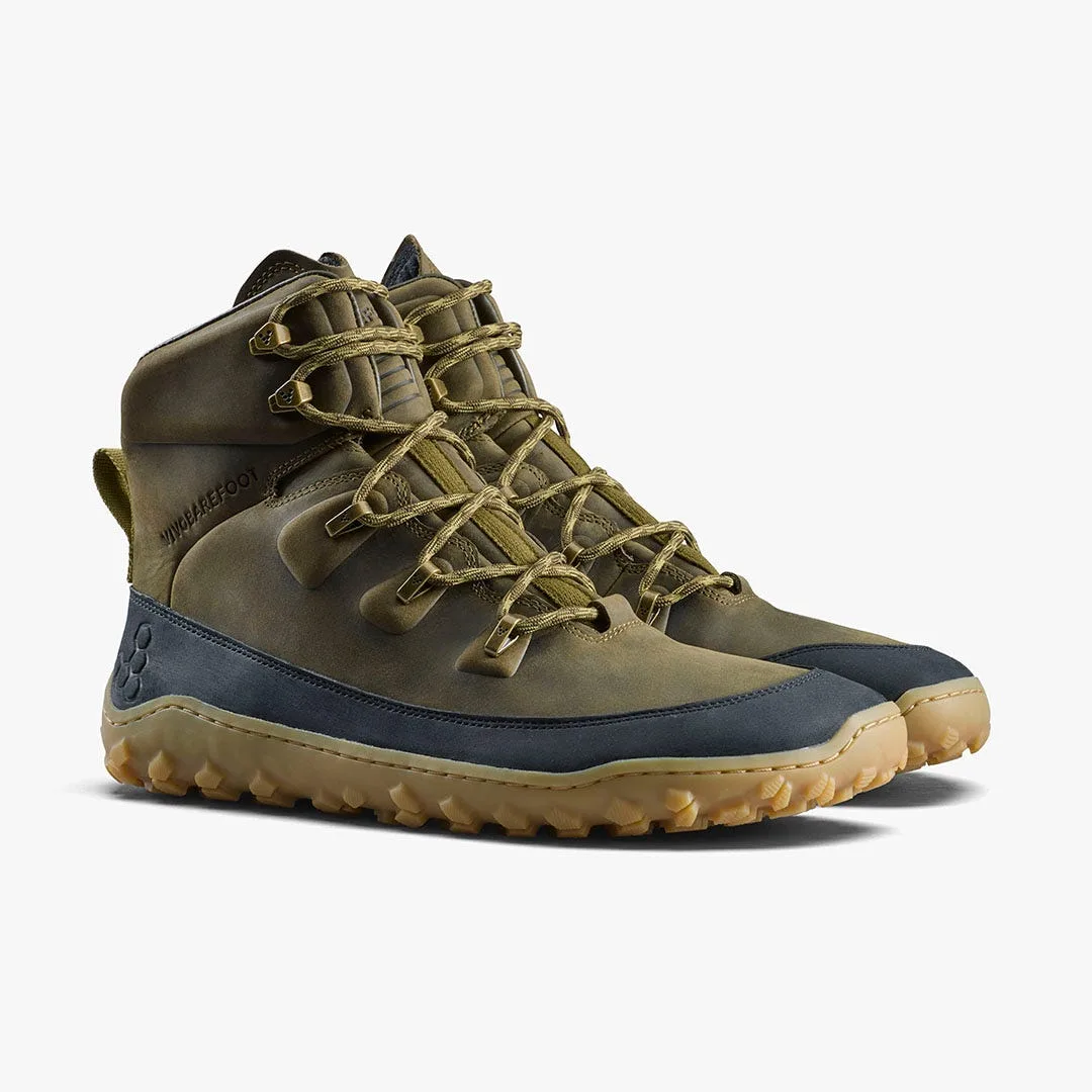 Ботинки Vivobarefoot Tracker Leather AT II — мужская модель, тёмно-оливковый, фото 4
