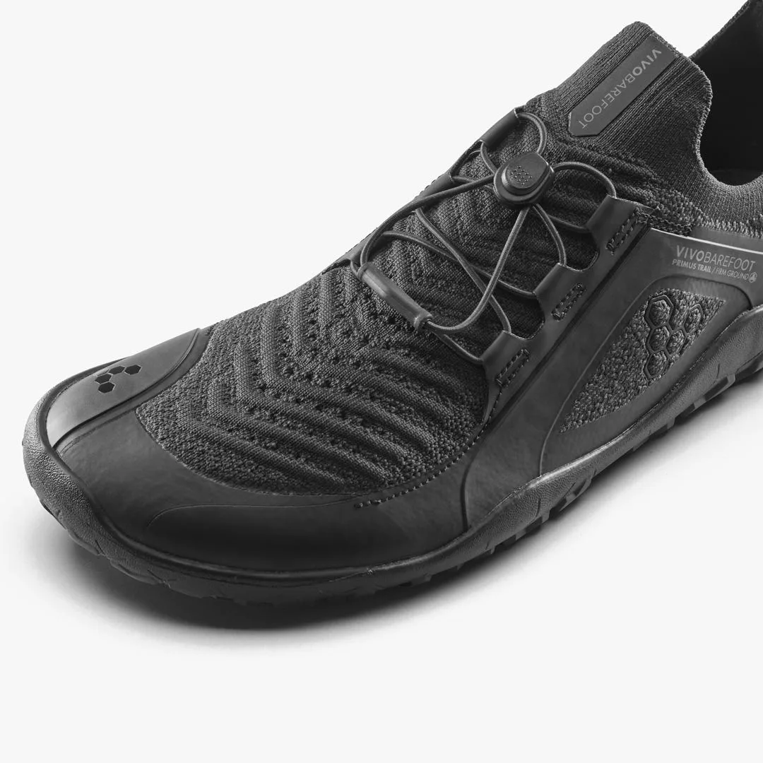 Кроссовки Vivobarefoot Primus Trail Knit FG Grounding — мужская модель, чёрный, фото 6